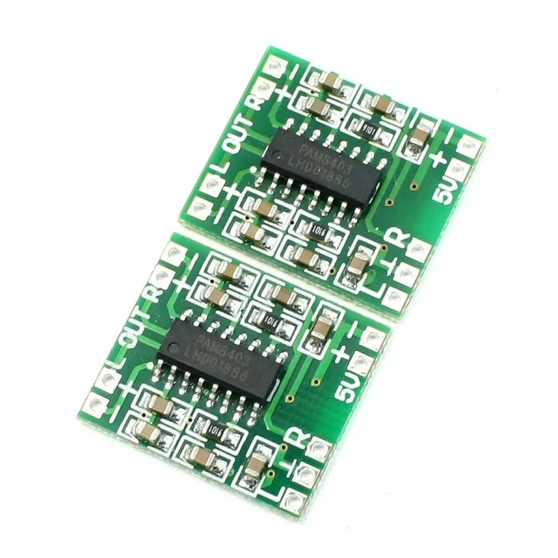 Super Mini PAM8403 2*3W D Class Digital Amplifier Board 2.5-5V USB Power Green+Silver | Электроника