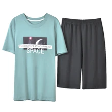 Сезон: весна-лето стиль для мужчин's рубашки с коротким рукавом Брюки для девочек пижамы простой Домашняя одежда хлопок