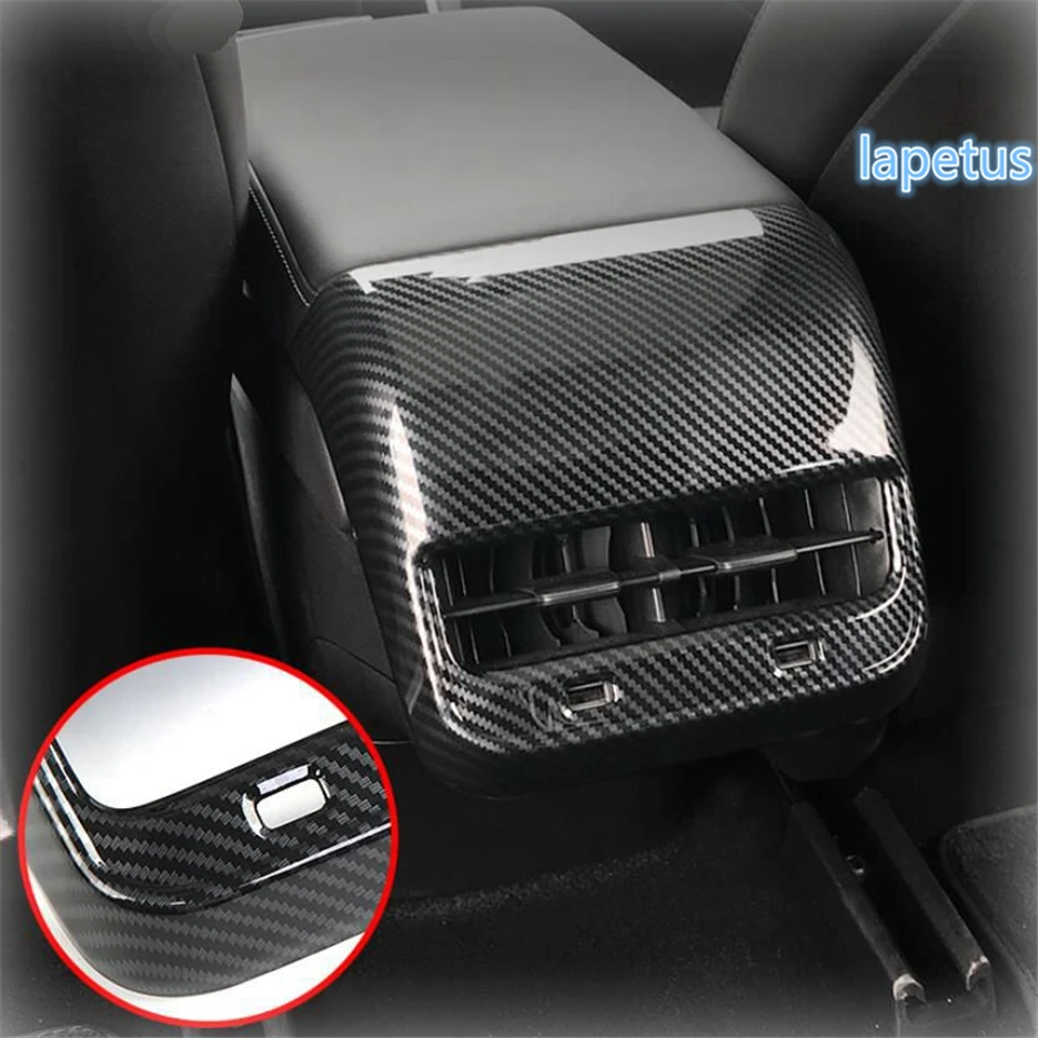 

Lapetus Armrest Box Rear Air Conditioning AC Vent Outlet Decoration Frame Cover Trim Fit For Tesla Model 3 2018 2019 ABS