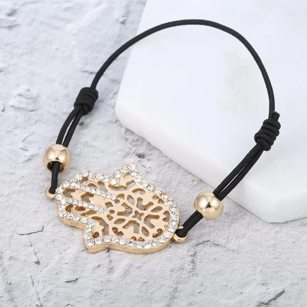 Женская веревочная цепочка с фианитом в турецком стиле|bracelets for|hamsa hand braceletbracelets for