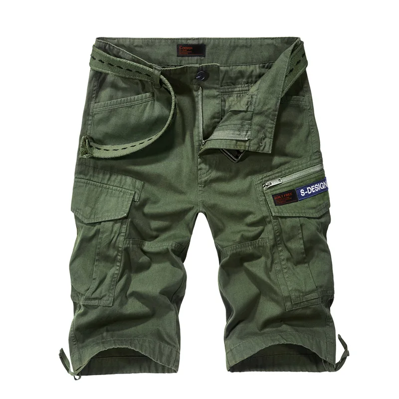 Мужские короткие брюки летние пляжные шорты хлопковые мужские s военные до колен брюки мужские s Мешковатые повседневные Карманы Брюки