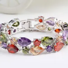 Emmaya розовый/золотой цвет Мона Лиза Многоцветный кубический циркон браслеты роскошный свадебный браслет для женщин подарок Вечерние