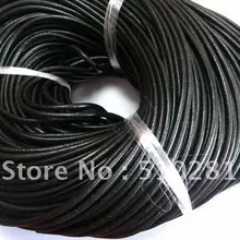 100 метр/рулон черный 2 мм круглый geunine кожаный шнур Гладкий Круглый