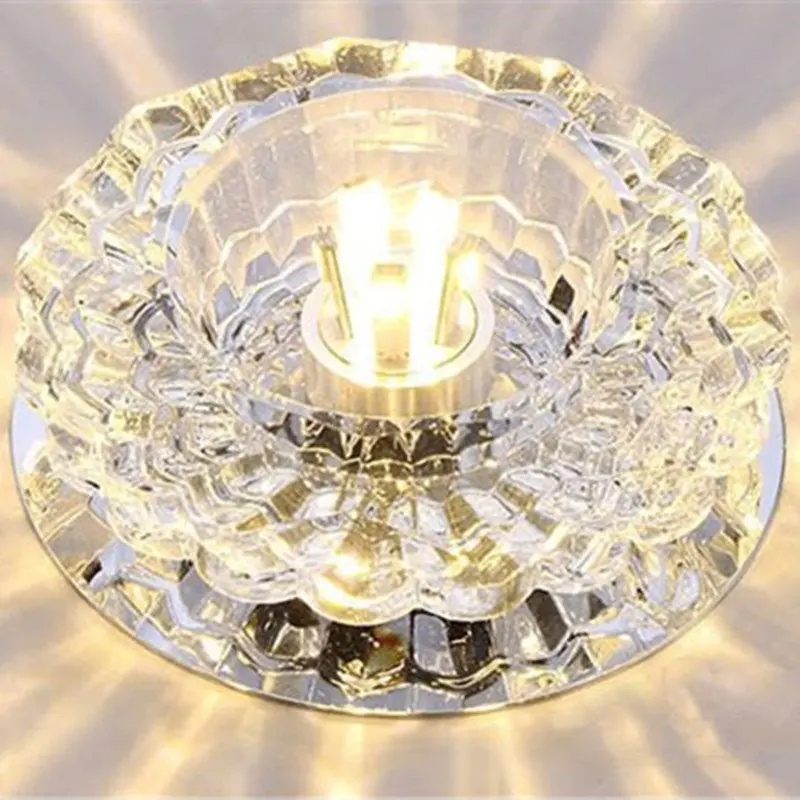 Современный светодиодный потолочный светильник в виде кристалла, мини круговой проходной светильник, светильник Rotunda для гостиной, коридора, кухни, фойе