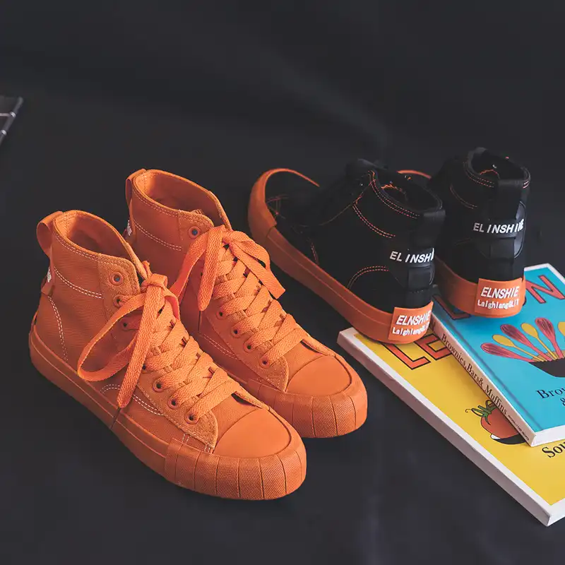 orange high top sneakers