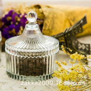 

1Pcs New KEYAMA Creative classical style transparent glass sugar pots/Debris storage boxes/Jewelry box/Home decorative glass box