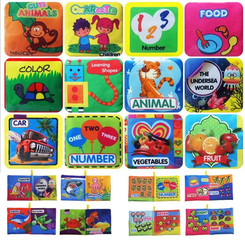 

Different Type Cloth Books For Children Baby Fabric Book Toys For Infants Mini Learning Mat Resources Toys Educational Book