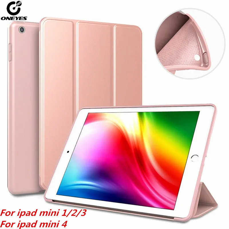 

For ipad mini 4 case for ipad mini case Silicone Soft Back PU Auto Sleep/Wake case for ipad mini 2 cover funda for ipad mini 3