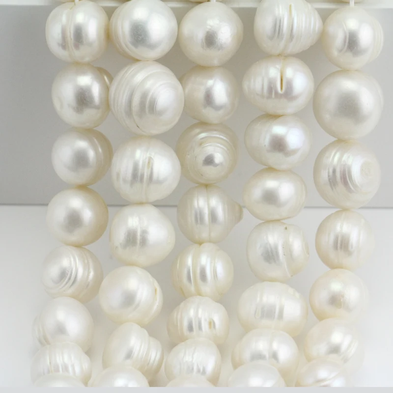 

13mm white potato near round shape freshwater pearl strand,large hole pearl,1.0mm,1.5m2.0mm,2.2mm,2.5mm,3.0mm,china wholesale