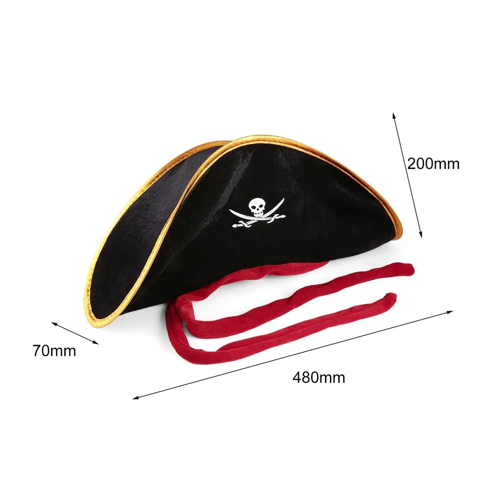 Pirate Captain Hat Skull & Crossbone Design Cap Costume Fancy Dress for Party Halloween Cosplay Polyester Hat Cap Pirate Captain Hat Skull & Crossbone Design Cap Costume Fancy Dress for Party Halloween Cosplay Polyester Hat Cap