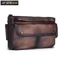 Качественная кожаная мужская повседневная дизайнерская нагрудная сумка с ремнем на талии модная сумка из воловьей кожи для путешествий " чехол для сигарет для телефона 8136db