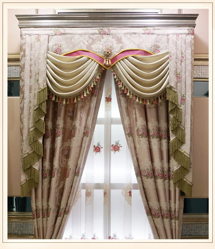 Дизайнерские шторы с розовой вышивкой для гостиной, столовой, спальни, однотонные высокоточные жаккардовые затемненные шторы T114#4