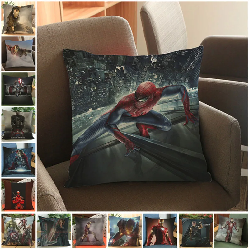 

mling 1pcs 45x45cm Avengers 2 Austrian Era Decorative Pillow Peach Skin Sofa Cushion Waist Pillow Cover Decorative Cushion Cover