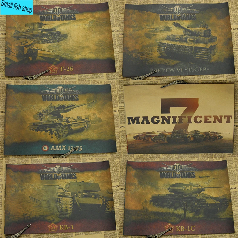 

World of Tanks WOT A gather The Second World War Tank Home Furnishing decoration Kraft Game Poster Drawing core Wall stickers
