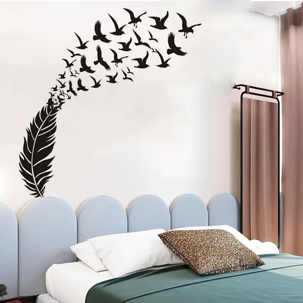 

KAKUDER Wall Sticker Flying Birds Feather Art Wall Stickers Removable Vinyl Decal Home Wall Stickers For Home Decor 29.DEC.13