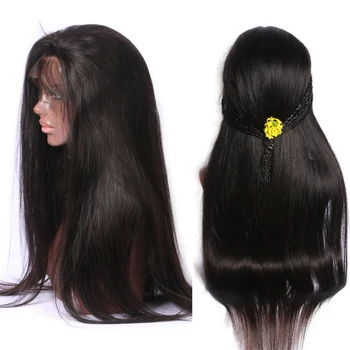

180 Density Lace Front Wig With Baby Hair Peruvian Remy 13x4 Straight Human Hair Wigs Natural Color LUFFY