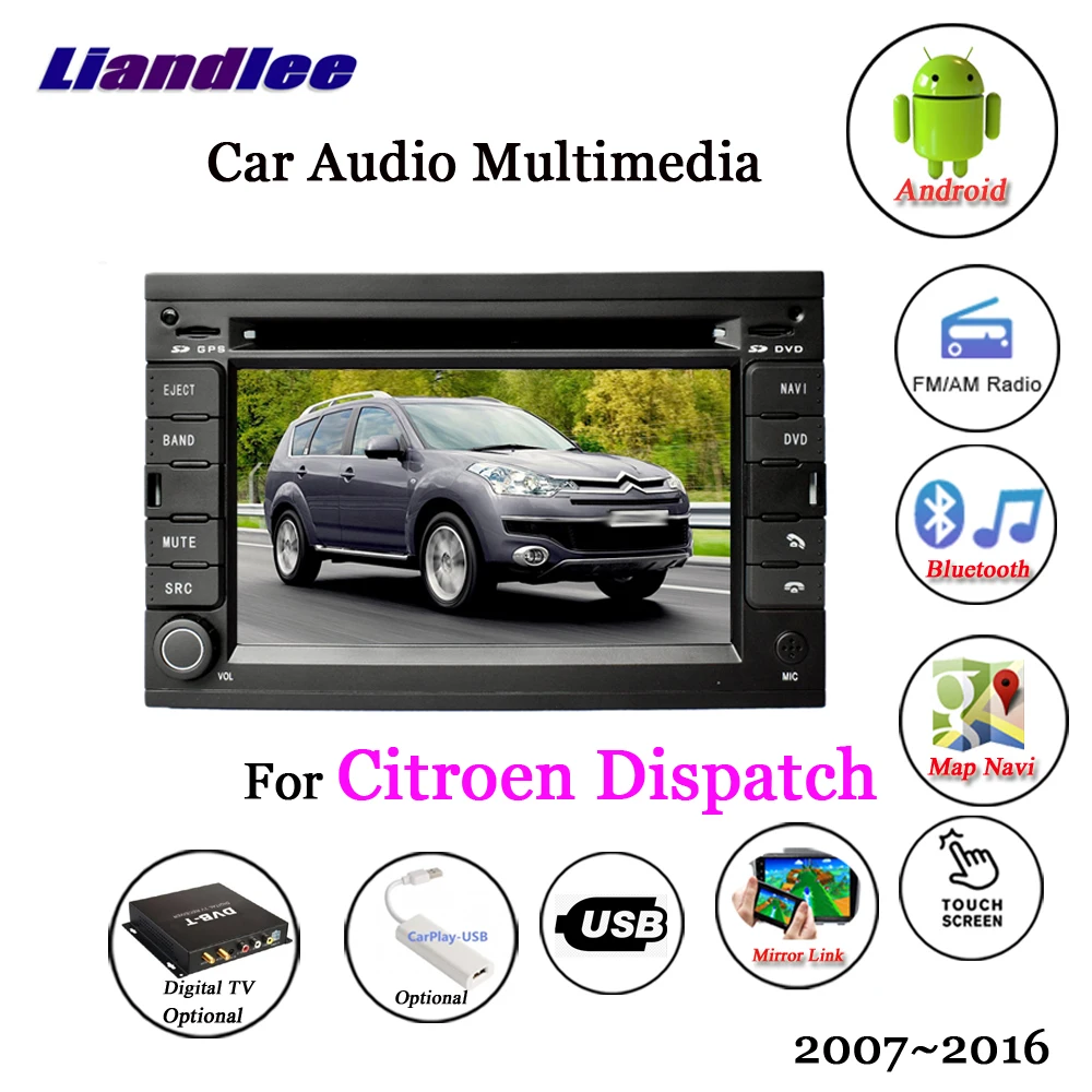 Best Liandlee Android 8 UP For Citroen Dispatch 2007~2016 Stereo Car Radio Carplay Camera Wifi CD DVD GPS Map Navi Navigation System 2