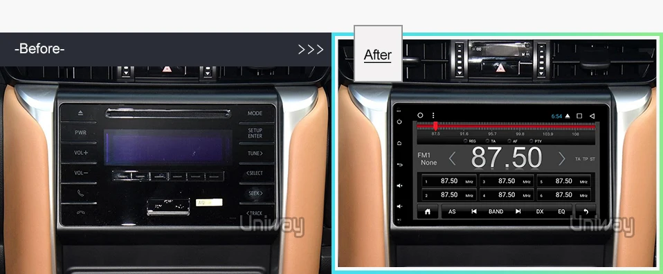 Clearance uniway  A17KLL9071  android 9.0 car dvd navigation for toyota corolla/auris  2016 2017 car radio stereo head unit navigation 4