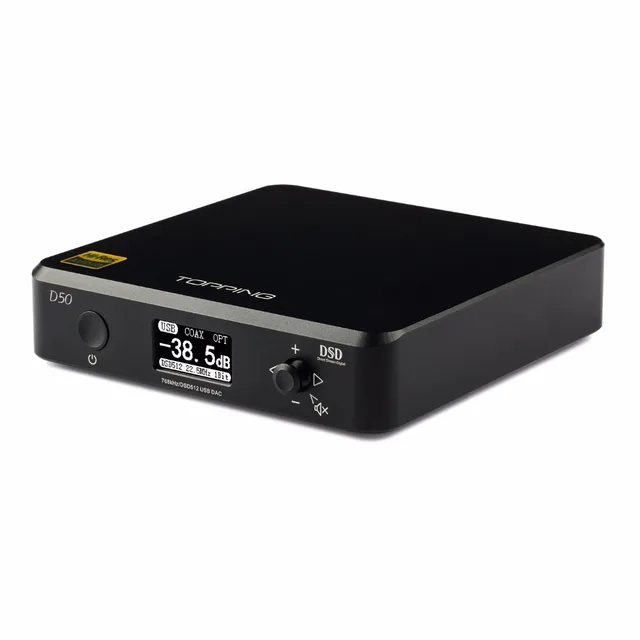 TOPPING D50 MiNi Digital-to-Analog Converter HiFi AUDIO Decoding ES9038Q2M *2 USB DAC XMOS XU208 DSD512 32Bit / 768Khz OPA1612