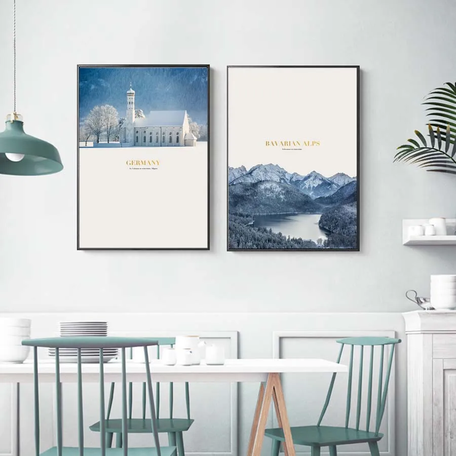 Landscape Bavarian Alps Budapast Wall Art Prints Poster&Prints Modern Home Decor Nordic Canvas Painting Wall Picture For Bedroom (2)