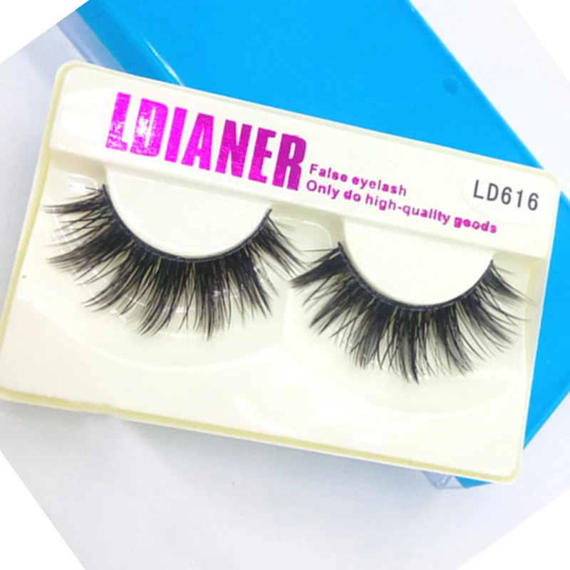 

1 pair Winged Natural Long Mink False Eyelashes Makeup Natural Stage Party Like Wispies Cross 3D Mink Lashes Extension Make Up