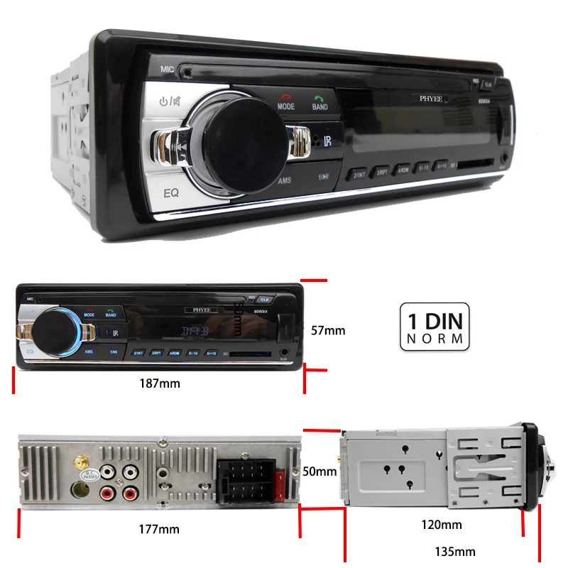 1 Din Car Radio DAB Autoradio Bluetooth Auto Audio Stereo RDS AM FM MP3 USB SD Aux-in In-dash ISO Head Unit PHYEE SX-MP3520DAB 1 Din Car Radio DAB Autoradio Bluetooth Auto Audio Stereo RDS AM FM MP3 USB SD Aux-in In-dash ISO Head Unit PHYEE SX-MP3520DAB