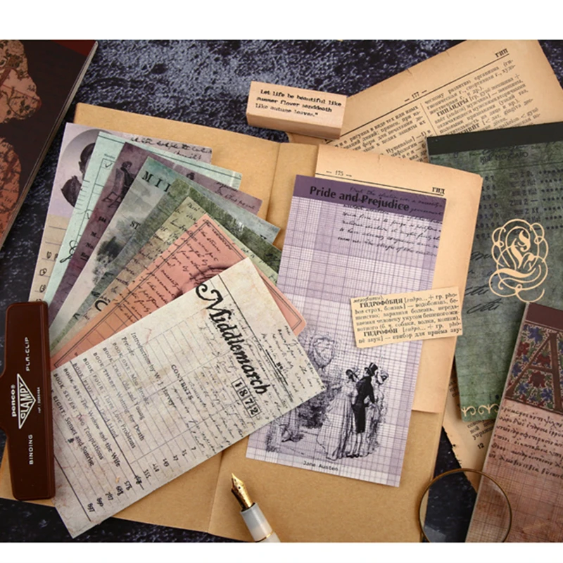 

Mo.Card vintage manuscript Notepad memo pad paper message note