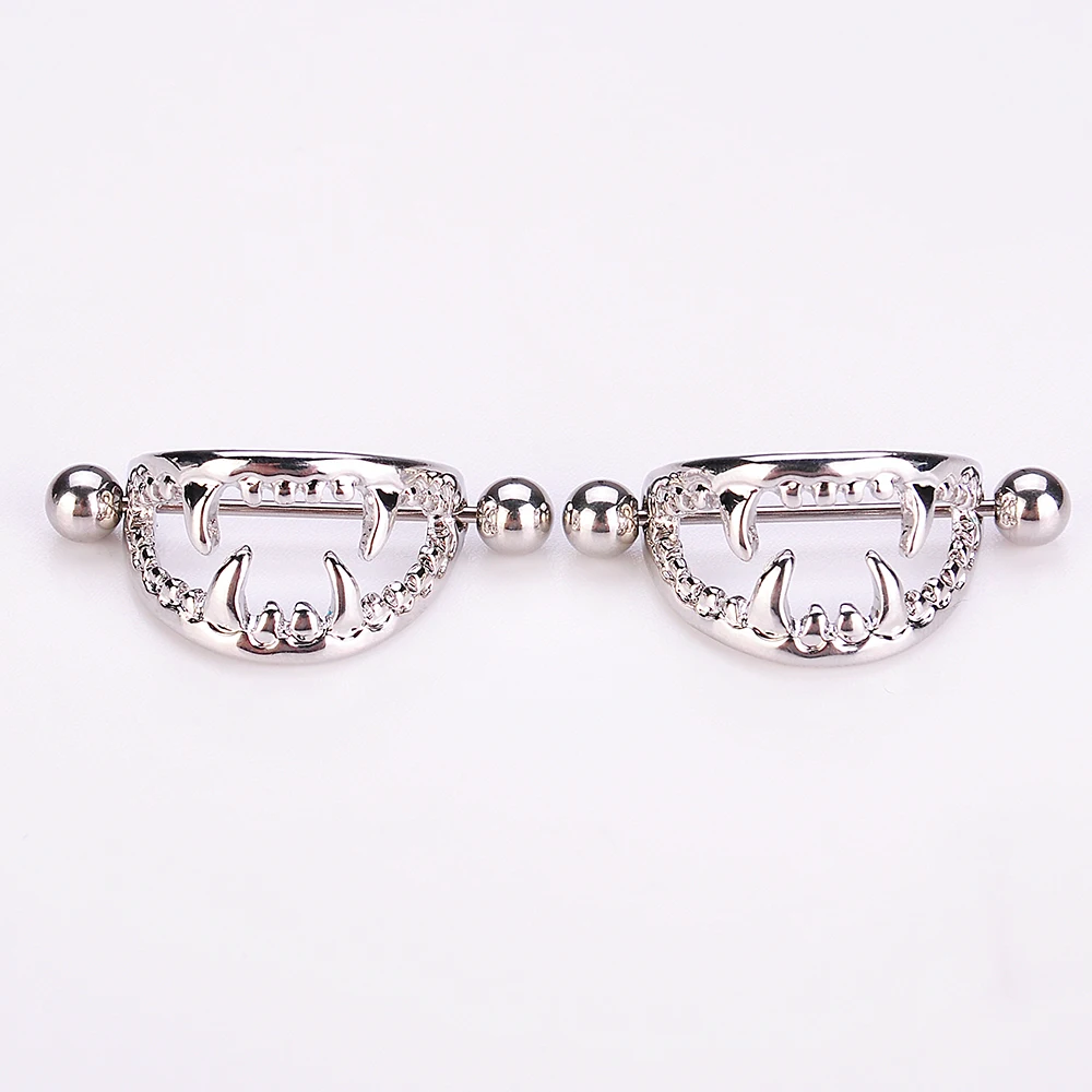 

2 pcs The Vampire Surgical Steel Nipple Ring Shields Bar Navel Ring Body Piercing Women Jewelry Gifts Body jewelry
