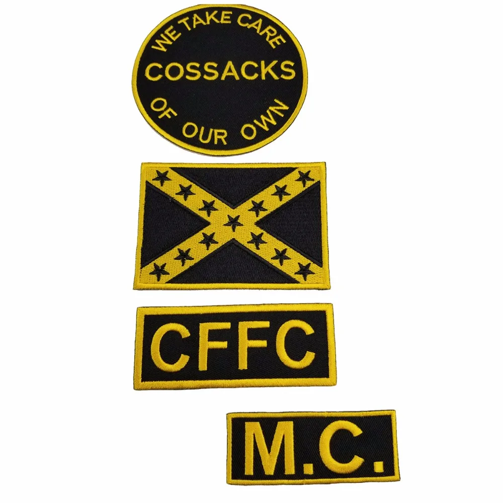 PWA0001 New Arrival COSSACKS TEXAS MC Embroidered Iron-On Sew On Biker Rider Patch Full Back Size Jacket Vest Badge SGT. AT ARMS Rocker Patch (6)