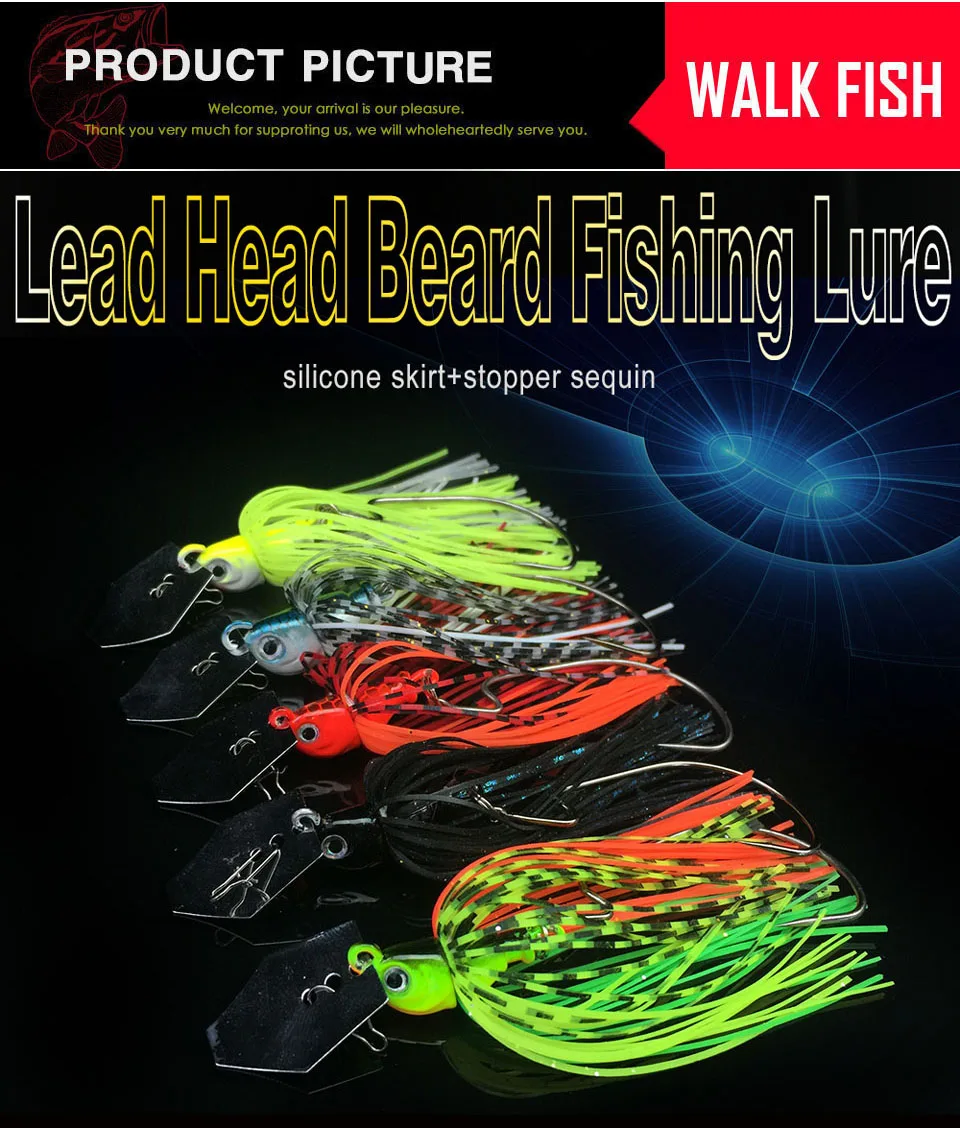 WALK FISH 1 шт. приманка для рыбалки Buzzbait воблер болтовня приманка для ловли карпа с плавательным Джигом лезвия Pesca