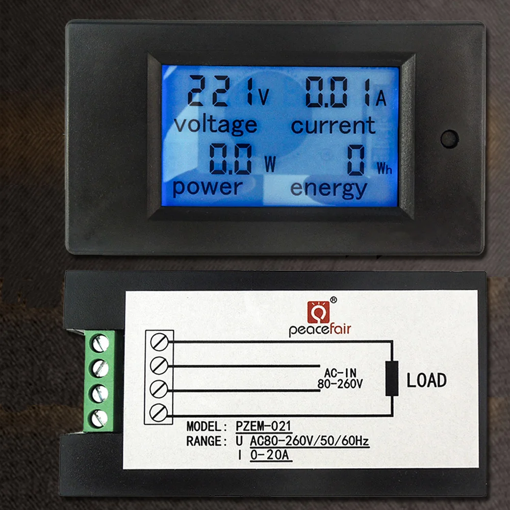 

AC 80V-260V 20A 4 in 1 Digital LCD Display Digital Current Voltmeter Ammeter Power Energy Multimeter Panel Tester Meter Monitor