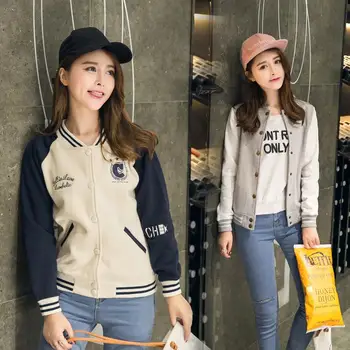 

Autumn Baseball Bomber Jacket Women Windbreaker Sweatshirt Harajuku Streetwear Coat Casaco Feminino chaqueta mujer jaqueta