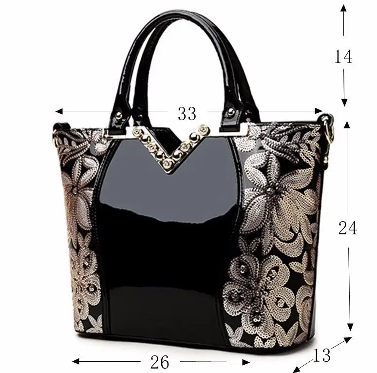 Европейская мода, женская сумка с бриллиантами, вышивка пайетками, роскошная лакированная кожа, известный бренд, дизайнерская сумка, женская сумка-мессенджер