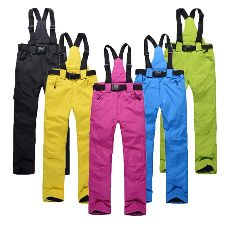 

Winter mountaineering cold ski pants men's models thick warm and windproof waterproof straps ski pants women
