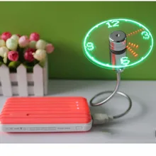Mini USB Fan gadgets Flexible Gooseneck LED Clock Cool For laptop PC Notebook Time Display durable Adjustable soft Light Desktop