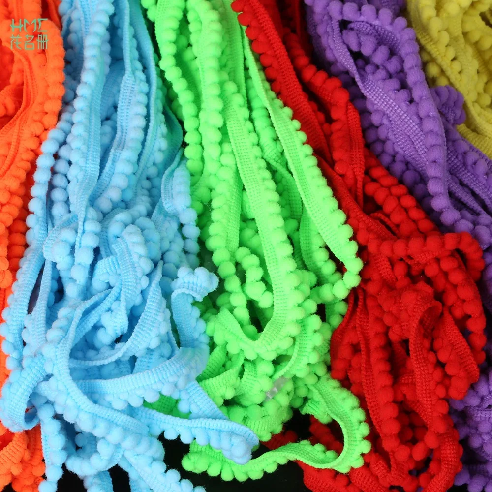 

5 Yards Pom Pom Trim Ball 10 mm MINI Pearl Pompom Fringe Ribbon Sewing Lace Kintted Fabric Handmade Craft Accessories
