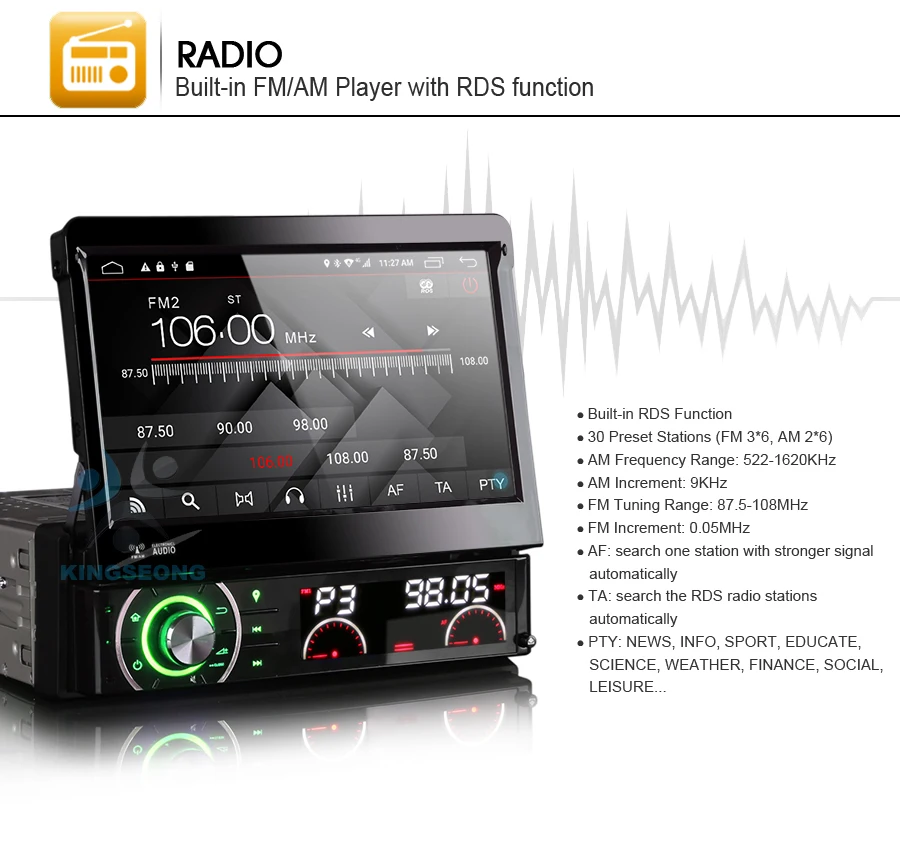 Excellent 1 Din Car PC Android 6.0 Single Din Car Radio DVD GPS Support 4G WIFI OBD TPMS DVR DTV-IN DAB+ Mirror Link 2GB RAM Bluetooth 19
