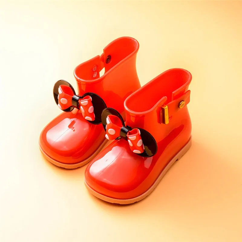 children's rain shoes girls Kids Children Baby Girls Bowknot Dot Rubber Waterproof Student Boots Rain Shoes #4M02 (13)