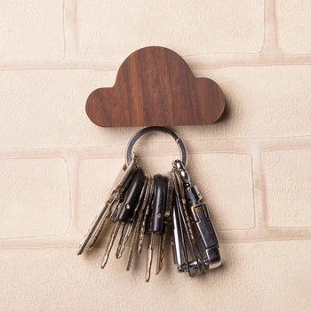 

Walnut key storage wall hook strong magnet key suction iron debris hook