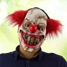 Хэллоуин Зубастый жуткий ужасный реалистичный Джокер клоун Маска Косплей Костюмы Маскарадные принадлежности вечерние реквизит