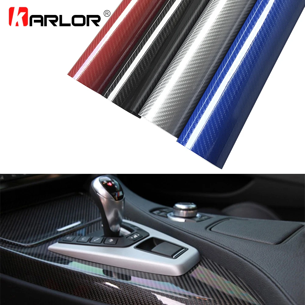 Us 3 83 46 Off 30x100cm 5d High Glossy Carbon Fiber Vinyl Wrap Film Auto Car Truck Interior Diy Decoration Sticker Car Styling Accessories In Car