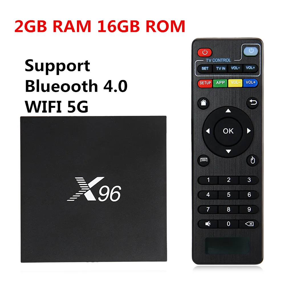 

2016 New X96 Android 6.0 TV Box Amlogic S905X Quad Core Max 2GB/16GB Codi 16.1 Loaded Add-Ons WIFI 4K 1080P Smart Media Player