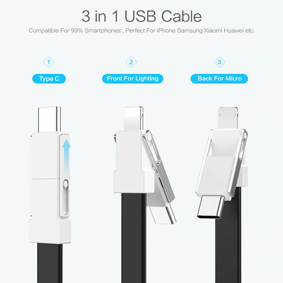 3 في 1 كابل USB مغناطيسي ل فون 7 8 X XR مايكرو شاحن يو اس بي USB C كابل شاحن شاحن هاتف محمول يعمل بنظام تشغيل أندرويد كابلات ل Xiaomi سامسونج