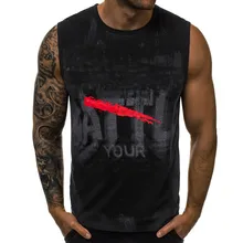 Повседневная мужская майка для спортзала, спортивный мужской жилет с буквенным принтом, летняя полосатая мужская майка с большим вырезом, мужская майка debardeur homme