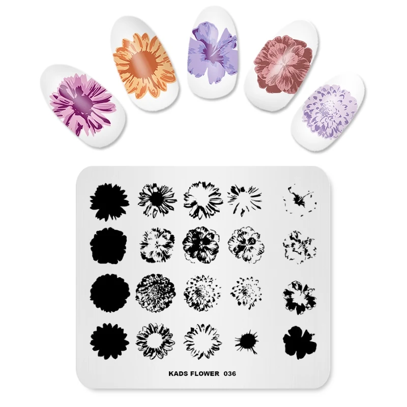 

AriesLibra Flower Nail Stamping Plates Manicure Stencil Tool Overprint Pattern Manicure Nail Art Image Stamp Template