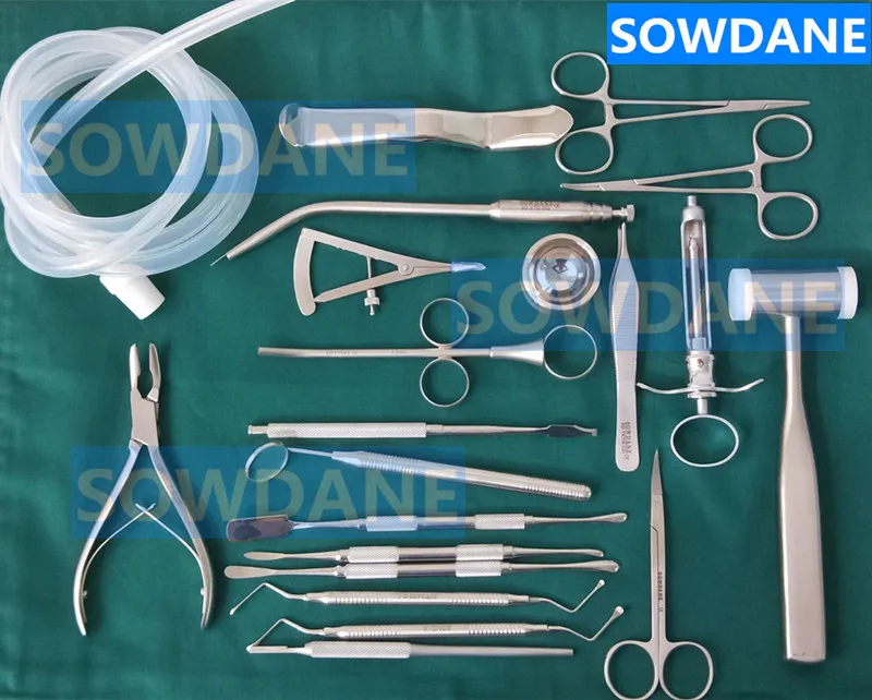 

22 pcs/set High Quality Dental Planting set Dental Implant kit Stainless steel Instrument Dentist Surgical Tool with hole towel