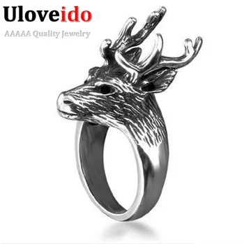 

Uloveido Men Stainless Steel Rings Vintage Wedding Party Mens Rings Women Jewelry Black Ring 2017 Anel Bague Homme Dropshipping