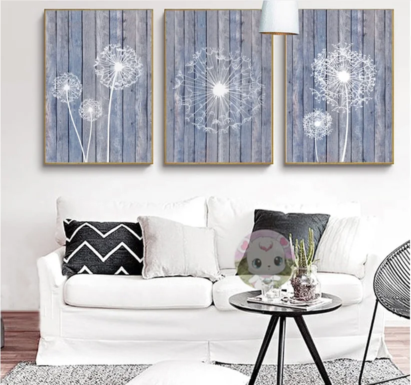 

Nordic Simple Dandelion 3 Pieces Decorative Paintings Wall Art Print Picture Canvas Painting Poster for Living Room No Framed