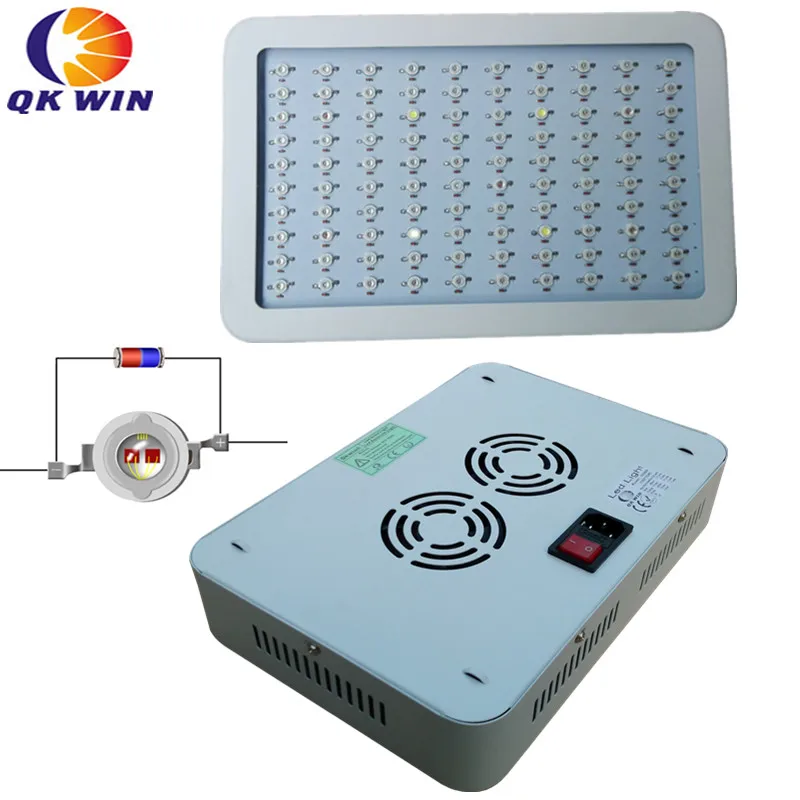 

Qkwin New Design 1000W LED Grow Light 100X10w Full Spectrum 410-730nm For Indoor plants' grow and Flowe