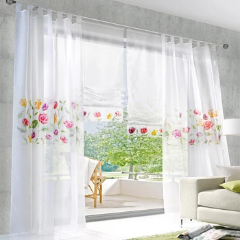 

Rustic floral luxury window curtains for living room rustic 3d curtains window tulle sheer curtains for bedroom kids curtain
